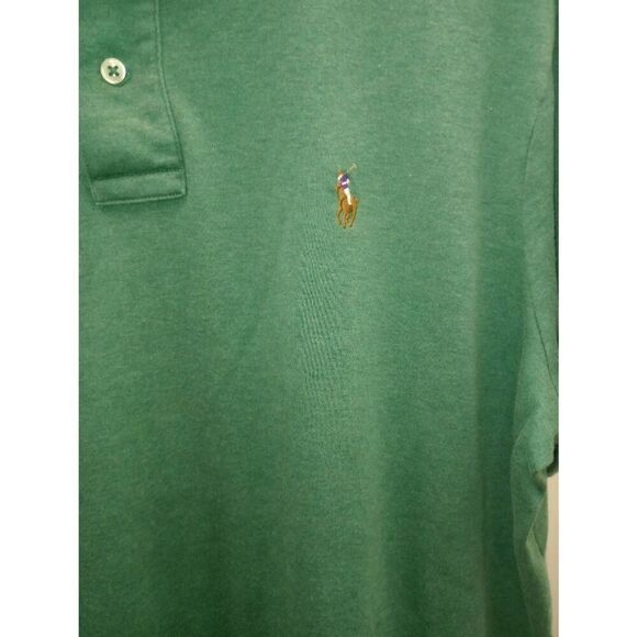 Polo by Ralph Lauren, green short sleeve polo shirt . 100% Pima cotton. size L - Picture 3 of 4